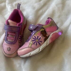 Girls' Tiana Disney princess Pink Light-Up Sneakers - Kids Shoes